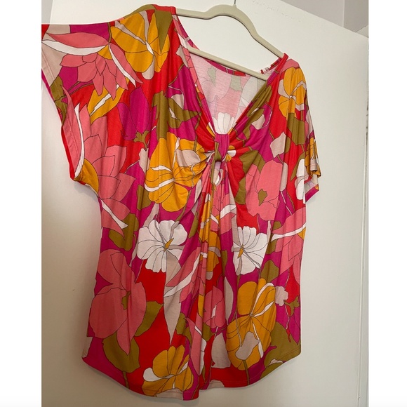 Trina Turk ALLISA Boca Chica Floral Boatneck Top - XL - Picture 3 of 9
